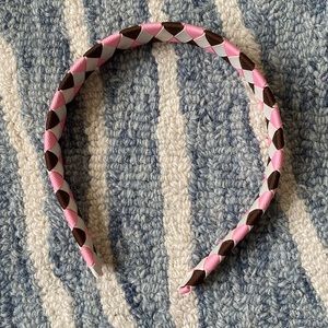 Pink/brown/cream ribbon headband